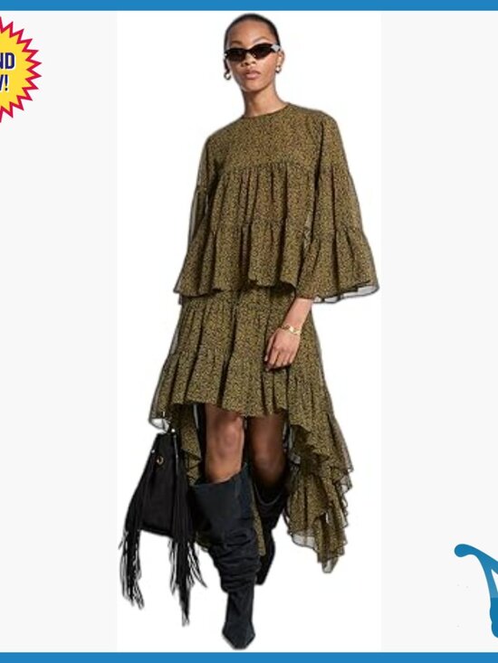 Dresses & Skirts - High Low Tier Maxi Skirt Paisley Print Bohemian Style Wear to Work